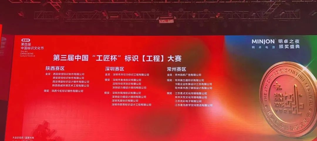 江蘇亮彩榮獲第三屆中國工匠杯”標(biāo)識(shí)【工程】大賽常州賽區(qū)銅獎(jiǎng)